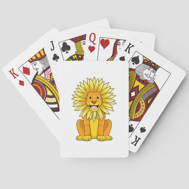 Jeu De Cartes Lion avec Fleur de tournesol (dos)