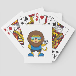 Jeu De Cartes Lion comme joueur de football avec Soccer