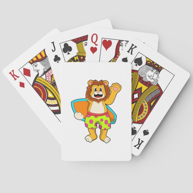 Jeu De Cartes Lion comme surfer avec Surfer (dos)