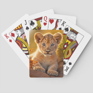 Jeu De Cartes Lion Cub animal sauvage Tranquille paisible