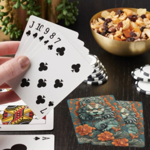 Jeu De Cartes Lion de la sagesse de la grippe Jouer des cartes