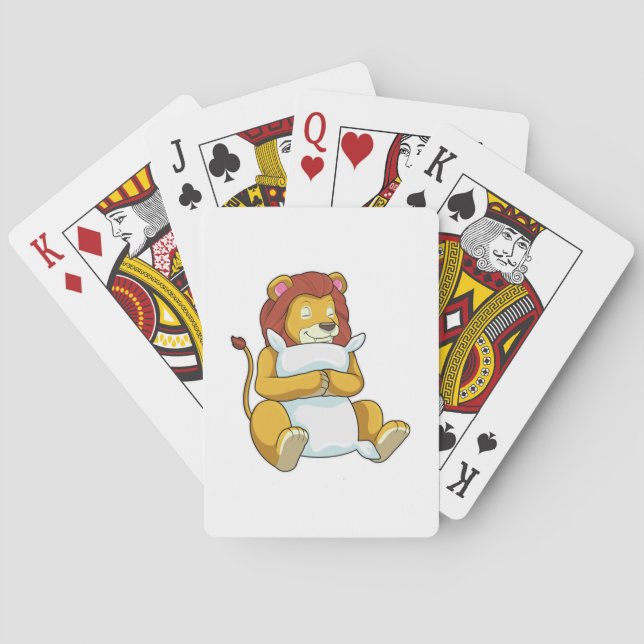 Jeu De Cartes Lion dormant avec un oreiller (dos)