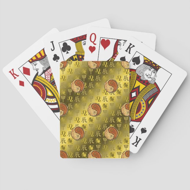 Jeu De Cartes Lion & Dragon de Bois (dos)