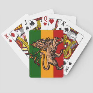Jeu De Cartes Lion Éthiopien De Juda Jouant Des Cartes