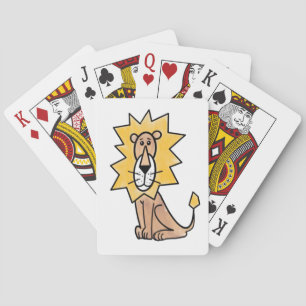Jeu De Cartes lion mignon dessin animé enfants rétro safari jung