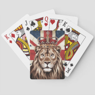 Jeu De Cartes Lion portant une couronne drapeau britannique