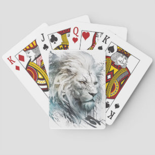 Jeu De Cartes Lion Portrait Animal Peinture Faune À L'Extérieur