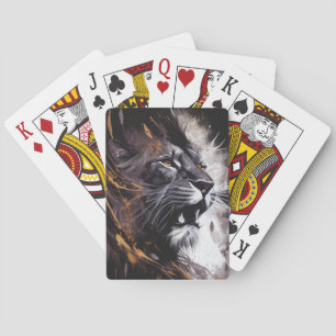 Jeu De Cartes Lion Portrait Animal Peinture Faune Aventure