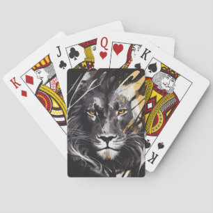 Jeu De Cartes Lion Portrait Animal Peinture Faune Aventure
