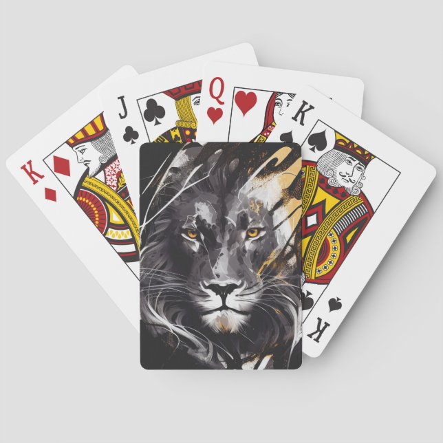 Jeu De Cartes Lion Portrait Animal Peinture Faune Aventure (dos)