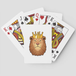 Jeu De Cartes Lion roi avec couronne