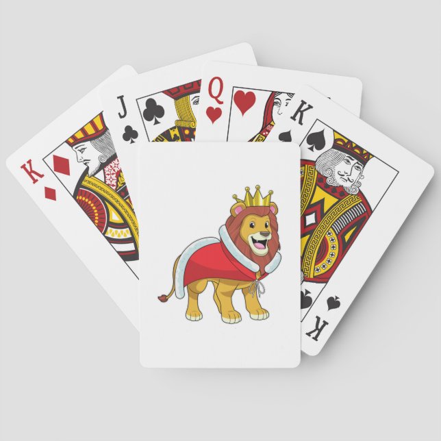 Jeu De Cartes Lion roi avec Couronne & Cap (dos)