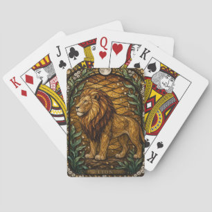 Jeu De Cartes Lion Savane Dorée Illumina Vitrail