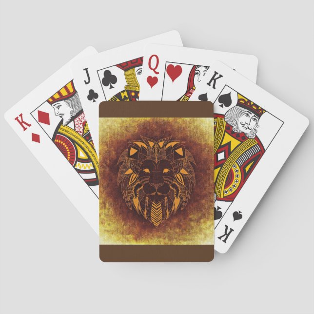 Jeu De Cartes lion tribal jouant aux cartes (dos)