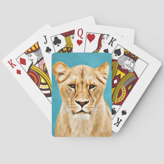 Jeu De Cartes Lioness Portrait Peinture Wild Life Amateurs Cadea (dos)