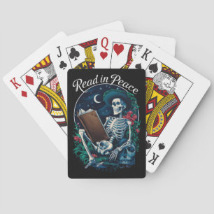 Jeu De Cartes Lire en paix squelette amateur de livre bibliophil