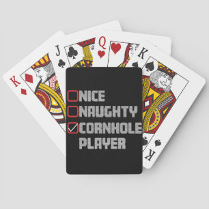 Jeu De Cartes Liste de joueurs de cornhole Nice Naughty Noël dég