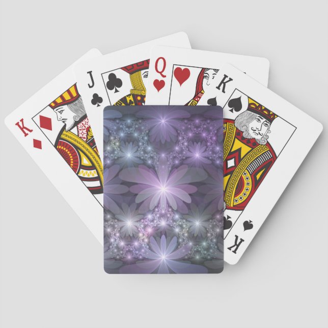 Jeu De Cartes Lit de fleurs tendance brillant art abstrait fract (dos)