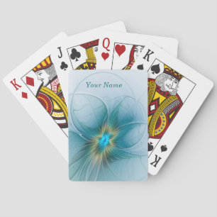 Jeu De Cartes Little Beauty Modern Blue Gold Fractage Art Nom