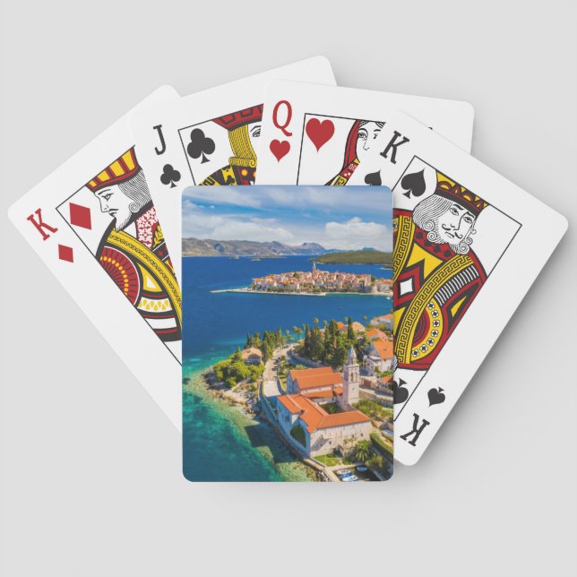 Jeu De Cartes Littoral | Ville de Korcula, île de Korcula, Croat (dos)