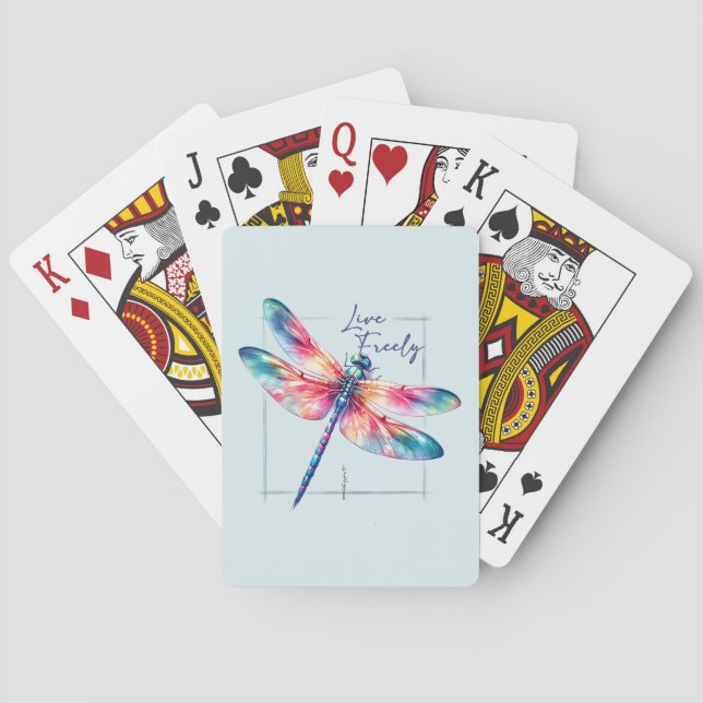 Jeu De Cartes Live Freely - Dragonfly Colorful Inspirational (dos)