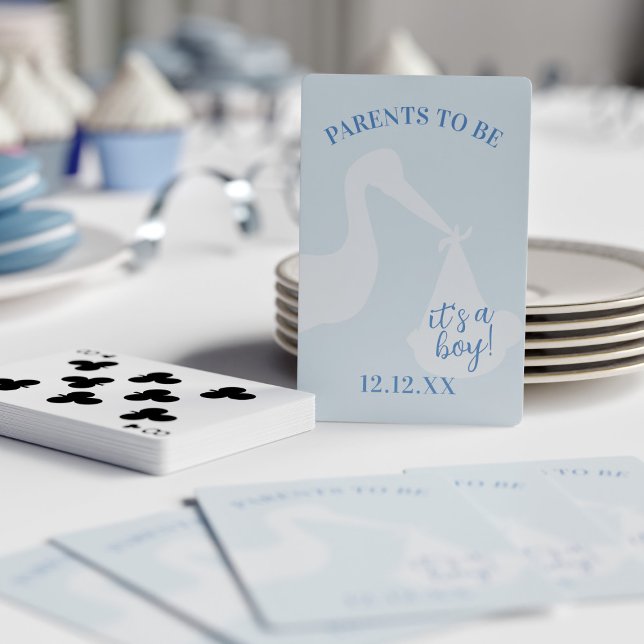 Jeu De Cartes Livraison de la cigogne Baby shower Garçon bleu Jo (Créateur téléchargé)