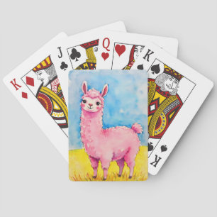 Jeu De Cartes Llama rose contre le ciel bleu