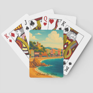 Jeu De Cartes Lloret de Mar Espagne Art Vintage voyage