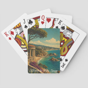 Jeu De Cartes Lloret de Mar Espagne Voyage Été Vintage