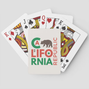 Jeu De Cartes Logo de California With Grizzly Bear