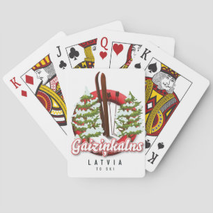 Jeu De Cartes Logo de ski de Gaiziņkalns Lettonie