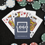 Jeu De Cartes Logo d'entreprise personnalisé en bleu de marque<br><div class="desc">Allez au-delà du stylo promotionnel ou du bloc-notes et offrez un jeu de cartes personnalisable avec votre logo et l'URL de votre site Web. Apportez la personnalisation de l'image de marque au niveau suivant en sélectionnant une couleur arrière - plan correspondant à la couleur de votre marque.</div>