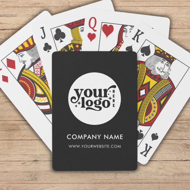 Jeu De Cartes Logo d'entreprise personnalisé promotion de marque (Custom Business Logo Promotional Black Branded Playing Cards)