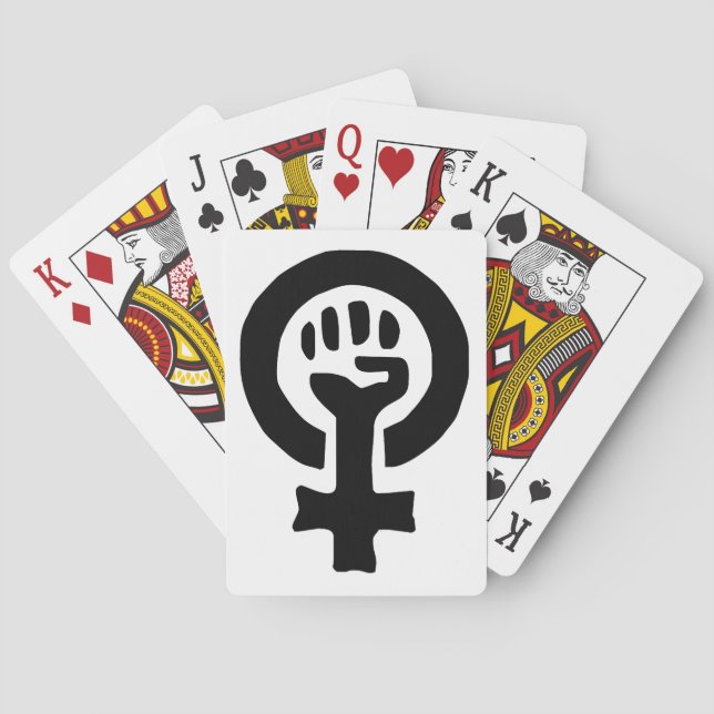Jeu De Cartes Logo du symbole féministe (dos)