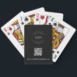Jeu De Cartes LOGO Entreprise QR CODE Entreprise Noir<br><div class="desc">Améliorez votre image de marque grâce à notre logo d'entreprise personnalisé Code QR d'entreprise Cartes de jeu noir deck de promotion! Ces cartes de jeu élégantes et sophistiquées sont dotées du logo de votre entreprise, d'un code QR et d'un site Web qui vous permettent d'accéder facilement aux informations de votre...</div>