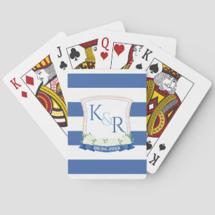 Jeu De Cartes Logo Nautique Mariage Bleu Et Blanc