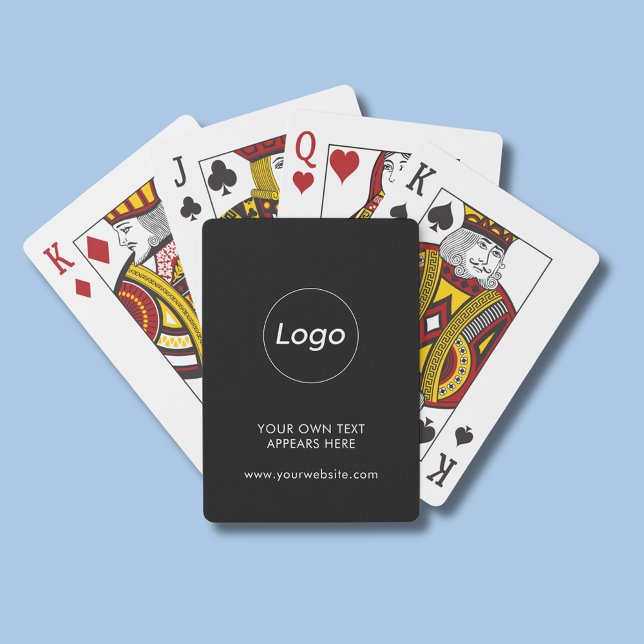 Jeu De Cartes Logo professionnel affaires noir (Personalised business logo company professional playing cards.)