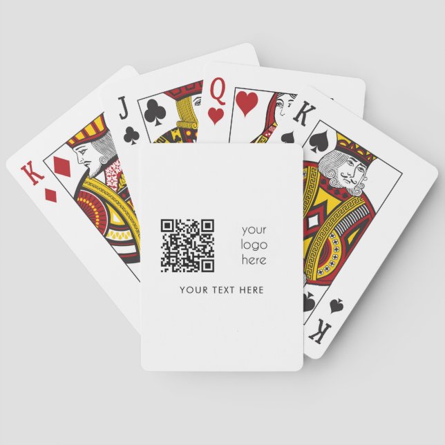 Jeu De Cartes Logo professionnel QR Code et texte (dos)