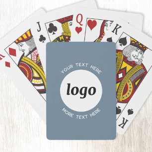 Jeu De Cartes Logo Ronde Texte promotionnel Business Blue Grey
