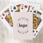 Jeu De Cartes Logo Simple Avec Promo Entreprise Rose Texte<br><div class="desc">Ajoutez votre propre logo et le choix du texte à cette conception. Supprimez le texte supérieur ou inférieur si vous préférez. Minimaliste et professionnel. Idéal pour un produit promotionnel pour vos clients et clients. Votre logo sera coupé en cercle. Pour les autres versions,  consultez la collection.</div>