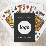 Jeu De Cartes Logo Simple Avec Texte Professionnel Promotionnel<br><div class="desc">Ajoutez votre propre logo et le choix du texte à cette conception unisexe. Supprimez le texte supérieur ou inférieur si vous préférez. Minimaliste et professionnel. Excellent comme un produit promotionnel pour vos clients et clients.</div>