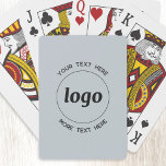 Jeu De Cartes Logo Simple Avec Texte Professionnel Promotionnel<br><div class="desc">Ajoutez votre propre logo et le choix du texte à cette conception. Supprimez le texte supérieur ou inférieur si vous préférez. Minimaliste et professionnel. Idéal pour un produit promotionnel pour vos clients et clients. Votre logo sera coupé en cercle. Pour les autres versions,  consultez la collection.</div>