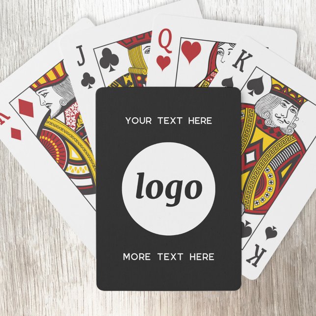 Jeu De Cartes Logo Simple Avec Texte Professionnel Promotionnel ( Logo with custom text business promotional playing cards)