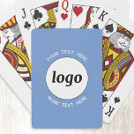 Jeu De Cartes Logo Simple Avec Texte Professionnel Promotionnel<br><div class="desc">Ajoutez votre propre logo et le choix du texte à cette conception. Supprimez le texte supérieur ou inférieur si vous préférez. Minimaliste et professionnel. Idéal pour un produit promotionnel pour vos clients et clients. Votre logo sera coupé en cercle. Pour les autres versions,  consultez la collection.</div>