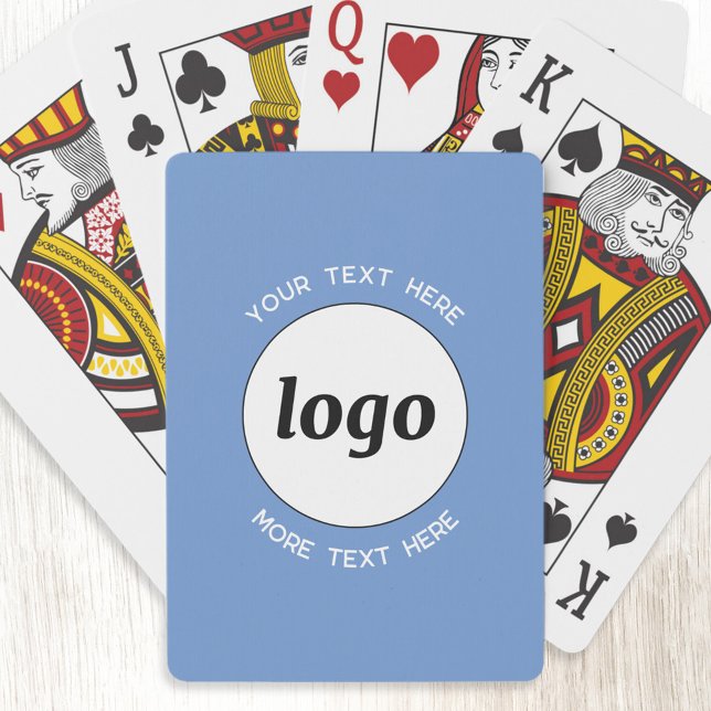 Jeu De Cartes Logo Simple Avec Texte Professionnel Promotionnel  (Logo with custom text  business promotional branding playing cards)