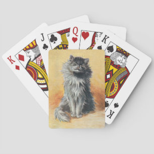 Jeu De Cartes Lois Wain Chat gris Vintage Lecture Cartes