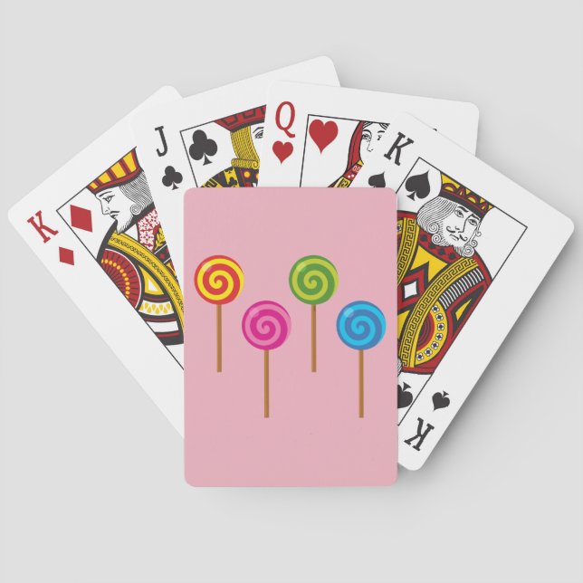 Jeu De Cartes Lollipops à couleur spirale agitée (dos)