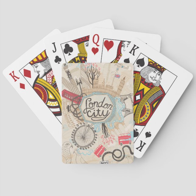 Jeu De Cartes London City Doodle Art (dos)