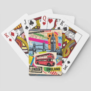Jeu De Cartes Londres Angleterre Art Pop Rétro Bus Voyage Vintag