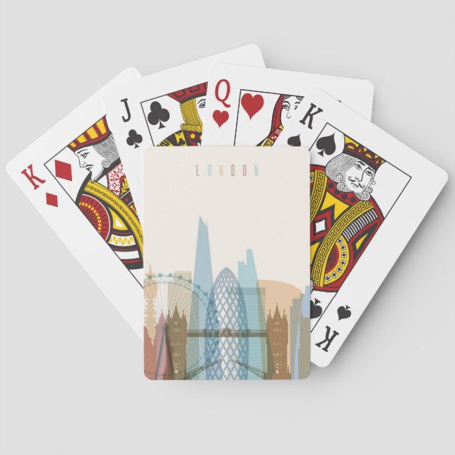 Jeu De Cartes Londres, Angleterre | Ville Skyline (dos)